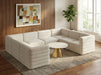 Meridian Furniture - Quincy 126" Velvet Upholstered Comfort 8 Piece Modular Sectional - 677Cream-Sec8A - GreatFurnitureDeal