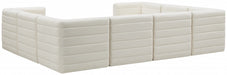 Meridian Furniture - Quincy 126" Velvet Upholstered Comfort 8 Piece Modular Sectional - 677Cream-Sec8A - GreatFurnitureDeal