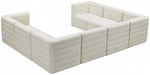 Meridian Furniture - Quincy 126" Velvet Upholstered Comfort 8 Piece Modular Sectional - 677Cream-Sec8A - GreatFurnitureDeal
