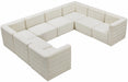 Meridian Furniture - Quincy 126" Velvet Upholstered Comfort 8 Piece Modular Sectional - 677Cream-Sec8A - GreatFurnitureDeal