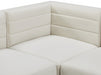 Meridian Furniture - Quincy 126" Velvet Upholstered Comfort 8 Piece Modular Sectional - 677Cream-Sec8A - GreatFurnitureDeal