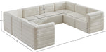 Meridian Furniture - Quincy 126" Velvet Upholstered Comfort 8 Piece Modular Sectional - 677Cream-Sec8A - GreatFurnitureDeal