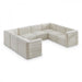 Meridian Furniture - Quincy 126" Velvet Upholstered Comfort 8 Piece Modular Sectional - 677Cream-Sec8A - GreatFurnitureDeal