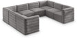 Meridian Furniture - Quincy 126" Velvet Upholstered Comfort 8 Piece Modular Sectional - 677Grey-Sec8A - GreatFurnitureDeal