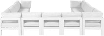 Meridian Furniture - Nizuc 150" Water Resistant Fabric Upholstered Outdoor Patio 11 Piece Modular Sectional - 375White-Sec11A - GreatFurnitureDeal