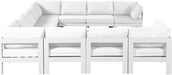 Meridian Furniture - Nizuc 150" Water Resistant Fabric Upholstered Outdoor Patio 11 Piece Modular Sectional - 375White-Sec11A - GreatFurnitureDeal
