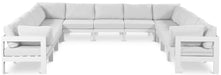 Meridian Furniture - Nizuc 150" Water Resistant Fabric Upholstered Outdoor Patio 11 Piece Modular Sectional - 375White-Sec11A - GreatFurnitureDeal