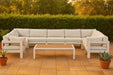 Meridian Furniture - Nizuc 150" Water Resistant Fabric Upholstered Outdoor Patio 9 Piece Modular Sectional - 375White-Sec9C - GreatFurnitureDeal
