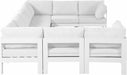 Meridian Furniture - Nizuc 150" Water Resistant Fabric Upholstered Outdoor Patio 9 Piece Modular Sectional - 375White-Sec9C - GreatFurnitureDeal