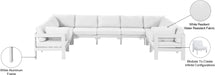 Meridian Furniture - Nizuc 150" Water Resistant Fabric Upholstered Outdoor Patio 9 Piece Modular Sectional - 375White-Sec9C - GreatFurnitureDeal