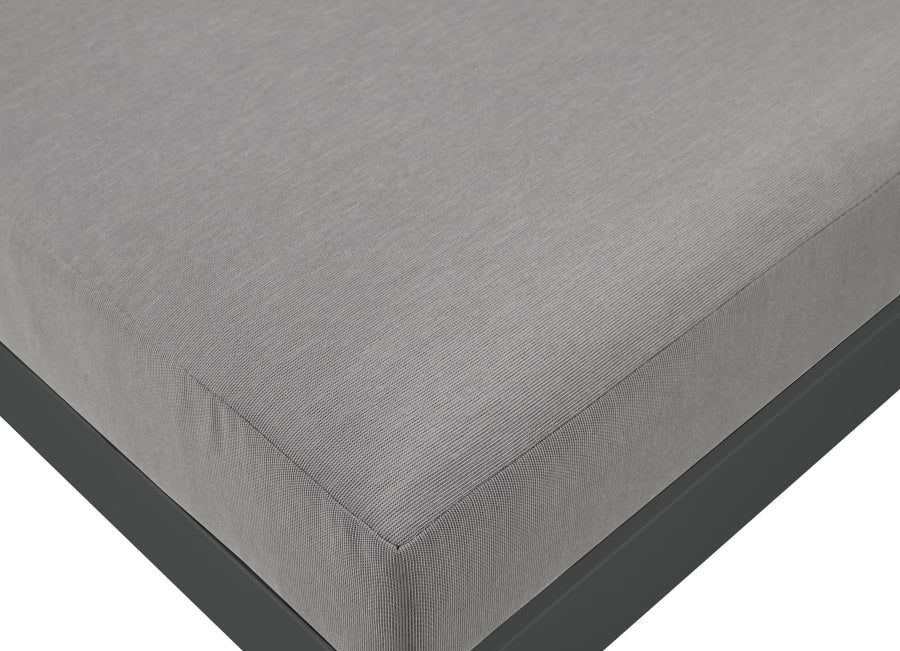 Meridian Furniture - Nizuc 150" Water Resistant Fabric Upholstered Outdoor Patio 11 Piece Modular Sectional - 376Grey-Sec11A - GreatFurnitureDeal