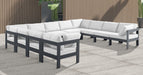 Meridian Furniture - Nizuc 150" Water Resistant Fabric Upholstered Outdoor Patio 11 Piece Modular Sectional - 376White-Sec11A - GreatFurnitureDeal