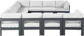 Meridian Furniture - Nizuc 150" Water Resistant Fabric Upholstered Outdoor Patio 11 Piece Modular Sectional - 376White-Sec11A - GreatFurnitureDeal
