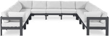 Meridian Furniture - Nizuc 150" Water Resistant Fabric Upholstered Outdoor Patio 11 Piece Modular Sectional - 376White-Sec11A - GreatFurnitureDeal