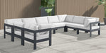 Meridian Furniture - Nizuc 150" Water Resistant Fabric Upholstered Outdoor Patio 9 Piece Modular Sectional - 376White-Sec9C - GreatFurnitureDeal