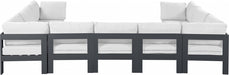 Meridian Furniture - Nizuc 150" Water Resistant Fabric Upholstered Outdoor Patio 9 Piece Modular Sectional - 376White-Sec9C - GreatFurnitureDeal