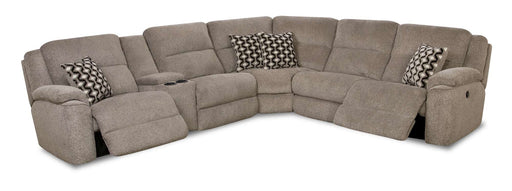 Motion Ease - Campbell Power Reclining Sectional with Left-Side USB in Platinum - 162-77, 00, 48-14 - GreatFurnitureDeal