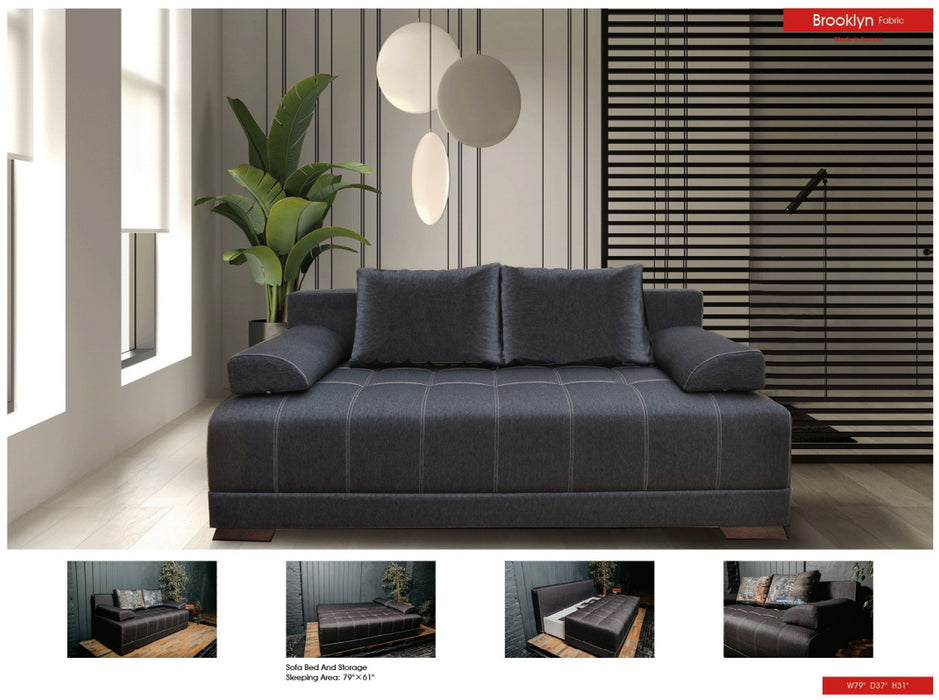 ESF Furniture - Brooklyn Sofa Bed and Storage - BROOKLYNSOFABED