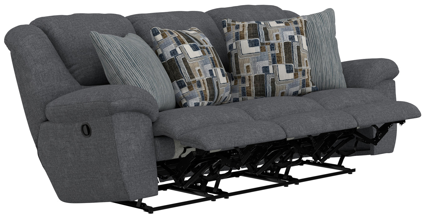 Catnapper - Trifecta Sofa w/3 Recliners & Drop Down Table in Smoke - 16545-SMOKE