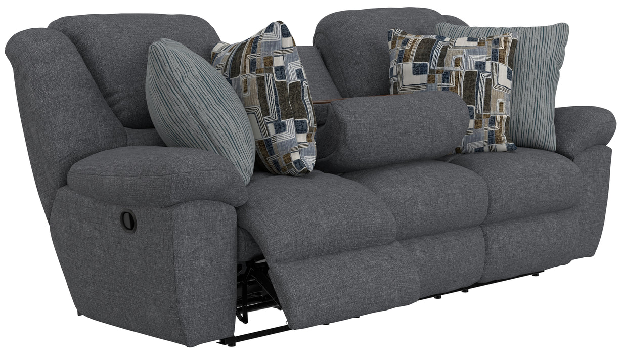 Catnapper - Trifecta Sofa w/3 Recliners & Drop Down Table in Smoke - 16545-SMOKE