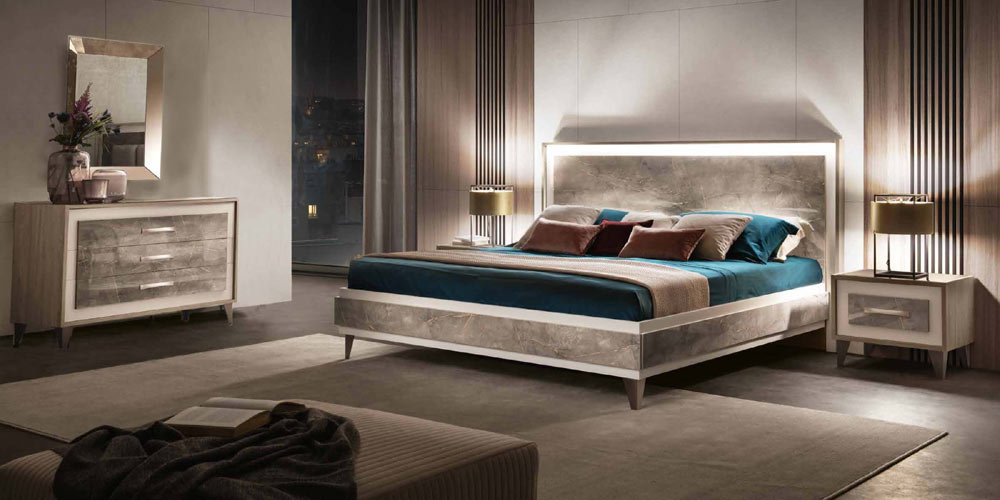 ESF Furniture - ArredoAmbra 3 Piece Queen Bedroom Set in Bronze - ARREDOAMBRAQS-3SET
