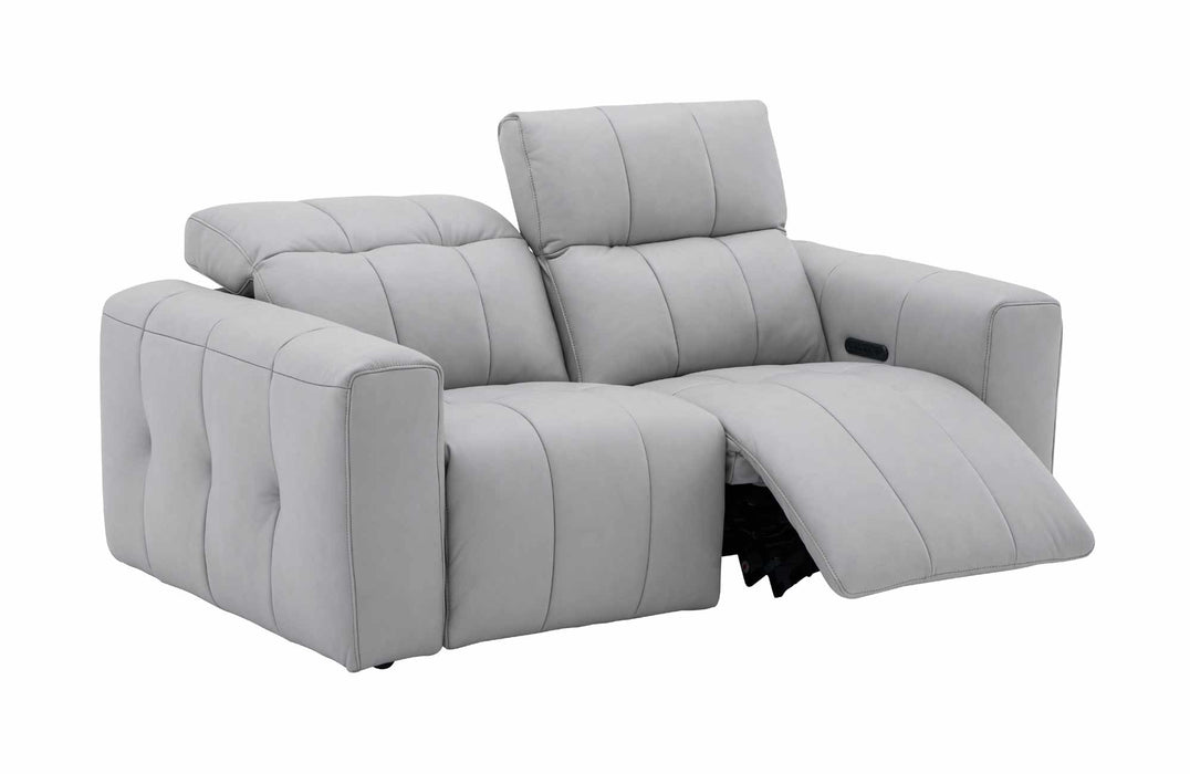 J&M Furniture - Prescott Leather Loveseat in Light Grey - 16789-L - GreatFurnitureDeal