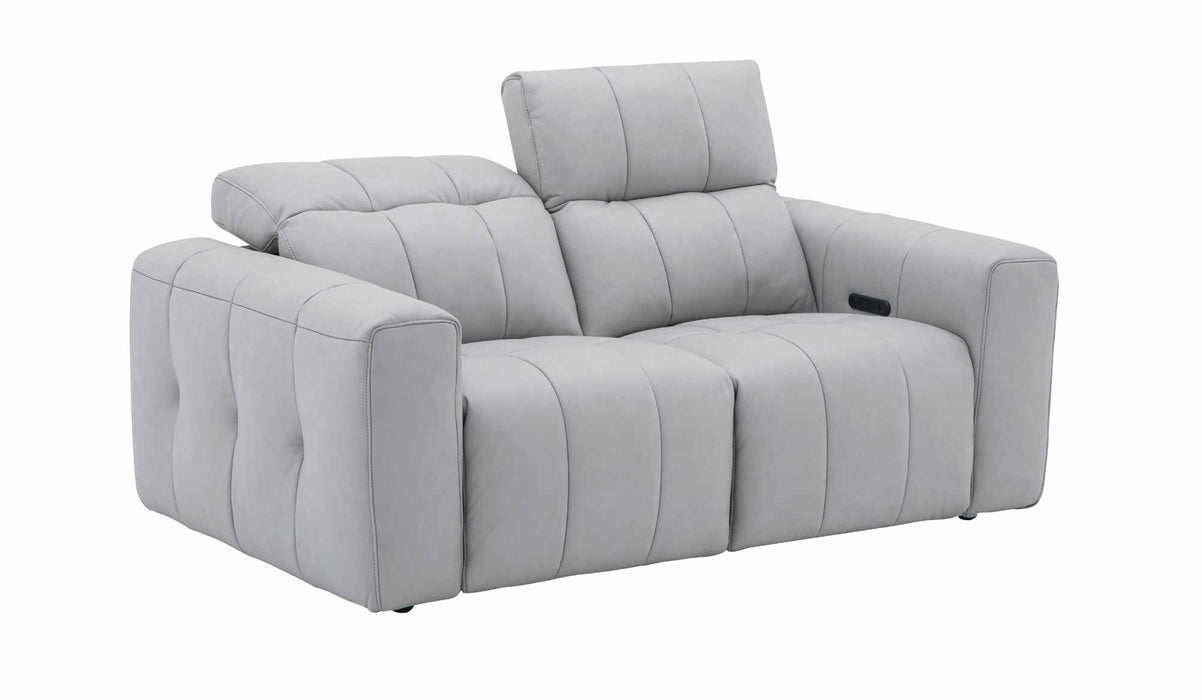 J&M Furniture - Prescott Leather Loveseat in Light Grey - 16789-L - GreatFurnitureDeal