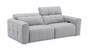 J&M Furniture - Prescott Leather Sofa Set in Light Grey - 16789-SL - GreatFurnitureDeal