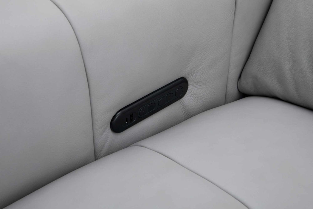 J&M Furniture - Prescott Leather Sofa Set in Light Grey - 16789-SL - GreatFurnitureDeal