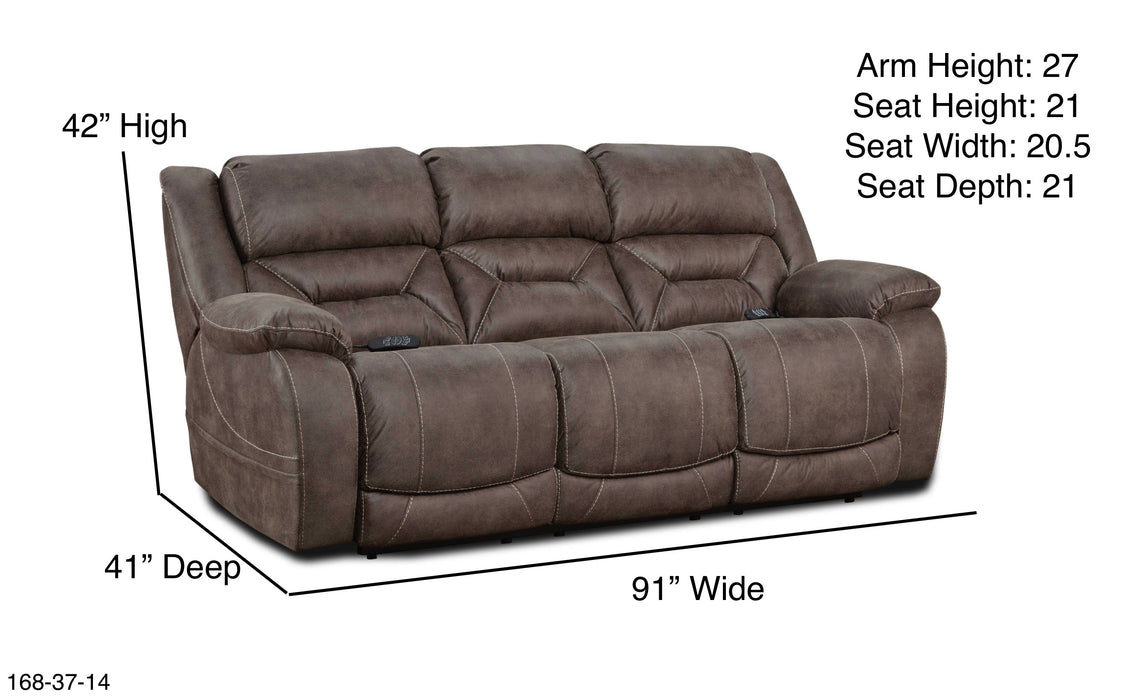 Motion Ease - Laurent Double Reclining Power Sofa in Mink - 168-37-14 - GreatFurnitureDeal