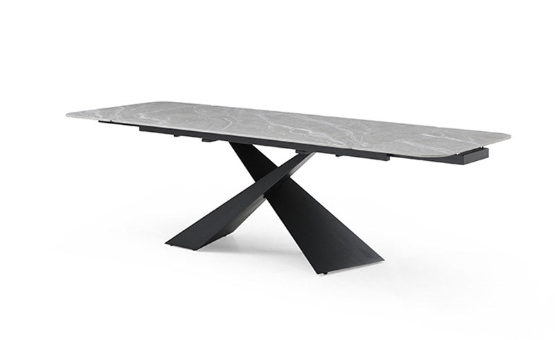 ESF Furniture - 9422 Dining Table Two 16'' Extensions in Dark Grey - 9422TABLE - GreatFurnitureDeal