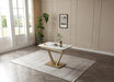 ESF Furniture - 109 - 8 Piece Dining Table Set in Gloss Golden - 109TABLEGOLDEN-8SET - GreatFurnitureDeal
