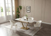 ESF Furniture - 109 Dining Table Two 12'' Extensions in Gloss Golden Champagne - 109TABLEGOLDEN - GreatFurnitureDeal