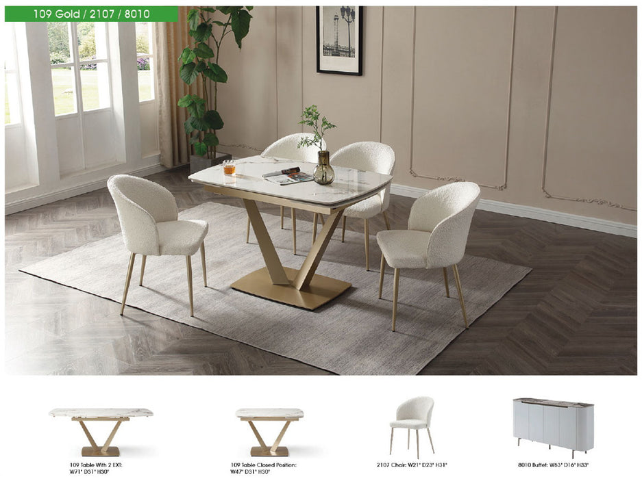 ESF Furniture - 8010 Buffet in Gloss Golden - 8010BUFFET - GreatFurnitureDeal