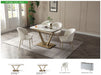 ESF Furniture - 109 - 5 Piece Dining Table Set in Gloss Golden - 109TABLEGOLDEN-5SET - GreatFurnitureDeal
