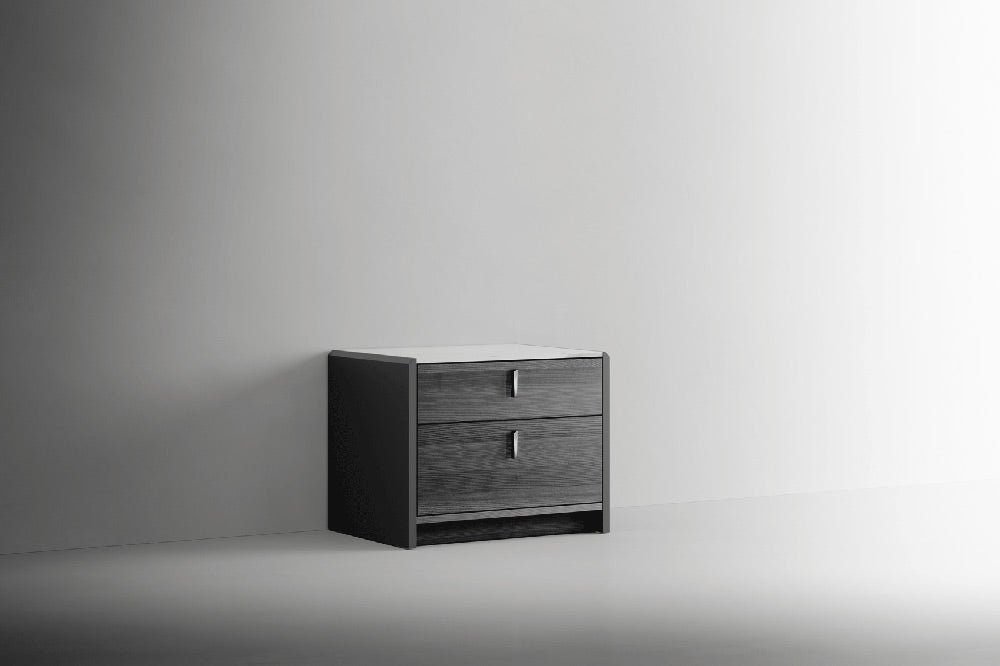 ESF Furniture - Vulcano Nightstand in Luxury Grey Oak - VULCANONS