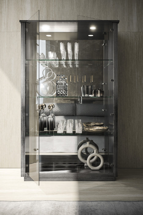 ESF Furniture - Vulcano 2 Door Curio Cabinet in Luxury Grey Oak - VULCANO2DOORCURIO - GreatFurnitureDeal
