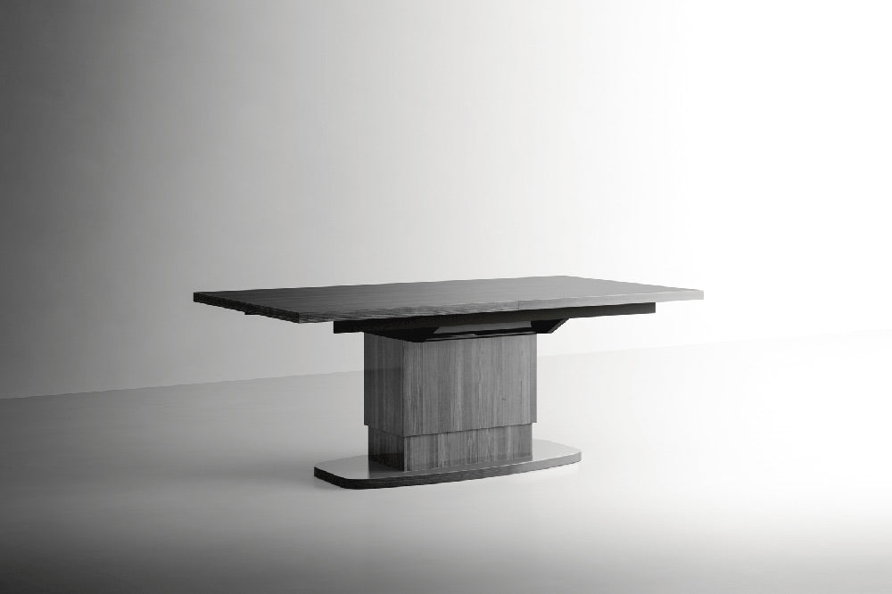 ESF Furniture - Vulcano Dining Table w/ Exten 1 Extension leaf in Luxury Grey Oak - VULCANOTABLE