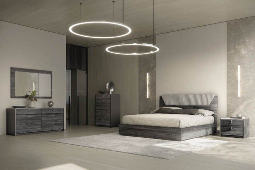 ESF Furniture - Vulcano 5 Piece King Bedroom Set in Luxury Grey Oak - VULCANOKSBED-5SET - GreatFurnitureDeal