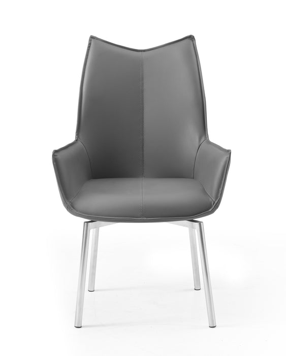 ESF Furniture - 1218 Swivel Chair in Dark Grey (Set of 4) - 1218CHAIRDARKGREY