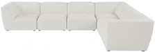 Meridian Furniture - Miramar 142" Linen Textured Fabric Upholstered 6 Piece Modular Sectional - 683Cream-Sec6B - GreatFurnitureDeal