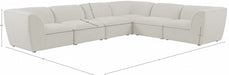 Meridian Furniture - Miramar 142" Linen Textured Fabric Upholstered 6 Piece Modular Sectional - 683Cream-Sec6B - GreatFurnitureDeal