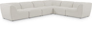 Meridian Furniture - Miramar 142" Linen Textured Fabric Upholstered 6 Piece Modular Sectional - 683Cream-Sec6B - GreatFurnitureDeal