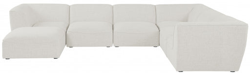 Meridian Furniture - Miramar 142" Linen Textured Fabric Upholstered 7 Piece Modular Sectional - 683Cream-Sec7A - GreatFurnitureDeal