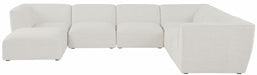 Meridian Furniture - Miramar 142" Linen Textured Fabric Upholstered 7 Piece Modular Sectional - 683Cream-Sec7A - GreatFurnitureDeal