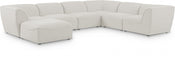Meridian Furniture - Miramar 142" Linen Textured Fabric Upholstered 7 Piece Modular Sectional - 683Cream-Sec7A - GreatFurnitureDeal