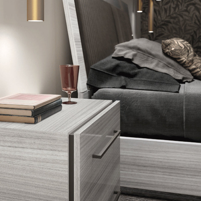 ESF Furniture - Mia 6 Piece King Size Bedroom Set in Silver Grey - MIAKSBED-6SET