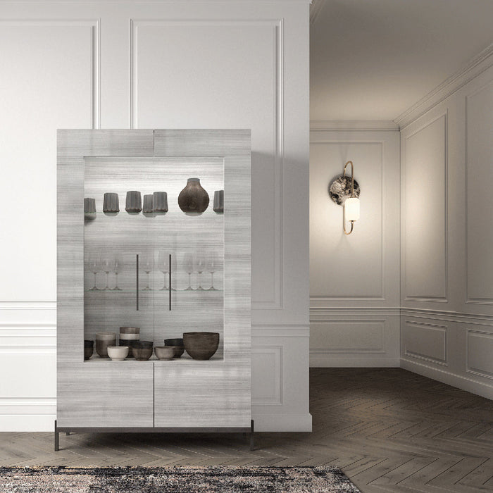 ESF Furniture - Mia 5 Piece Dining Room Set in Silver Grey - MIATABLE-5SET