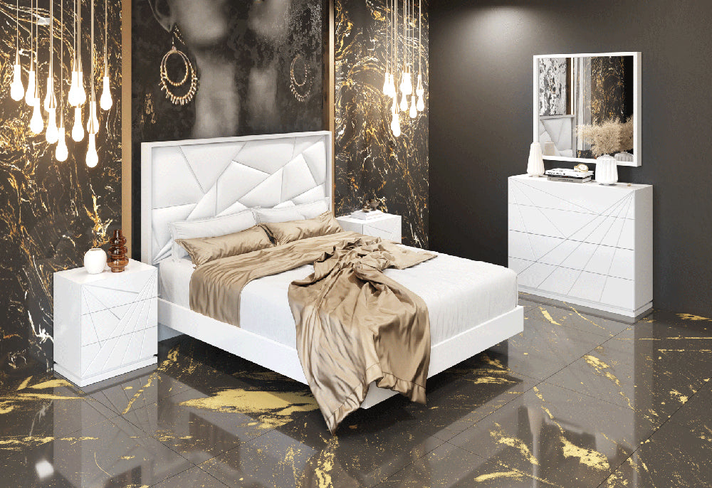 ESF Furniture - Avanty Queen Bed in White - AVANTYQS - GreatFurnitureDeal