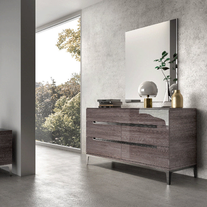 ESF Furniture - Viola Dresser with Mirror in Purple Elm - VIOLADRESSER-MIRROR